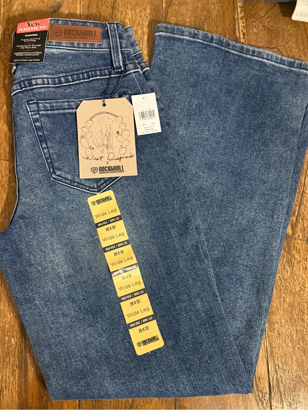 Rock & Roll Denim Wide-Leg Jeans in Medium Blue